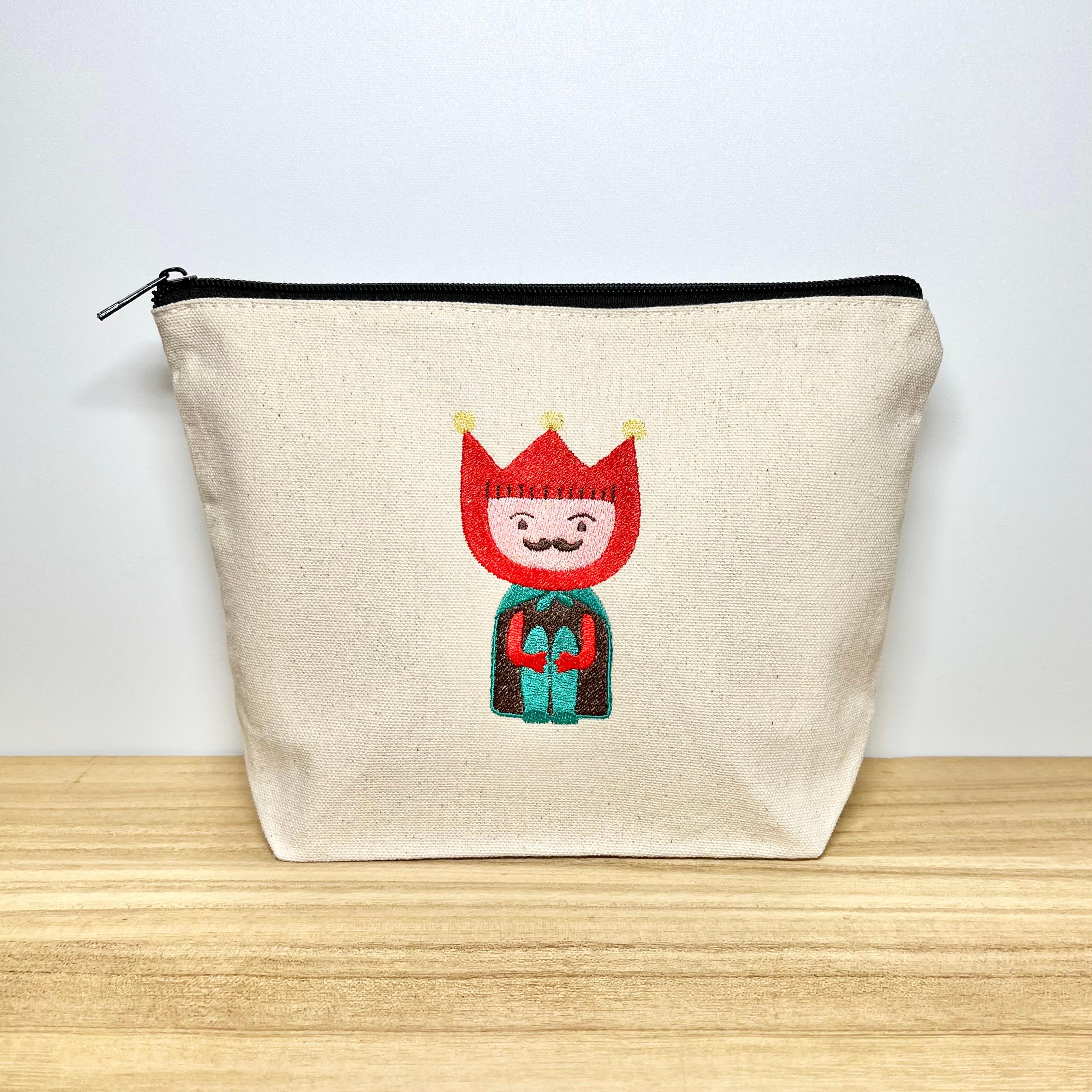 【旧タイプSALE】ポイトコセのポーチ大《チューリップ王子》1枚目の画像