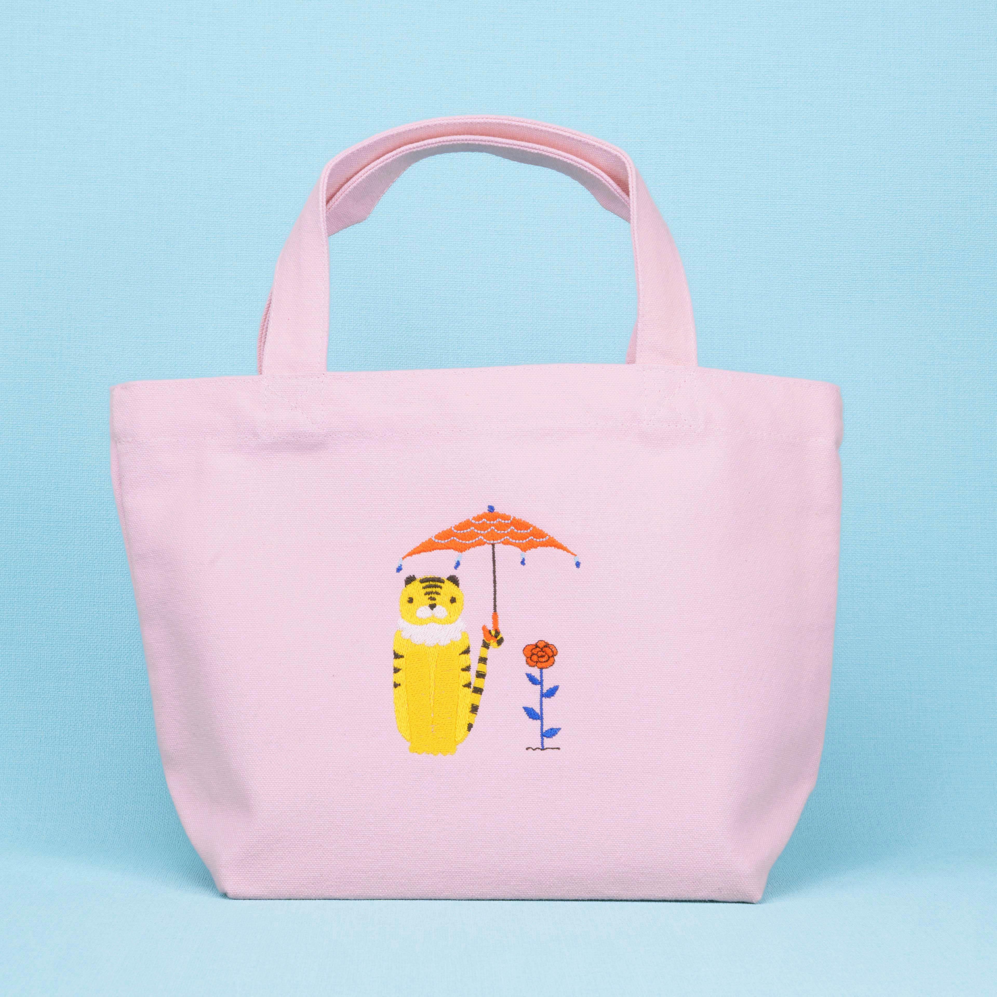 ランチバッグ トラと花1枚目の画像